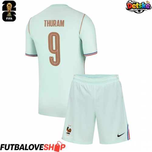 Dres Francúzsko Marcus Thuram #9 Preč pre deti MS 2026 Krátky Rukáv (+ trenírky)